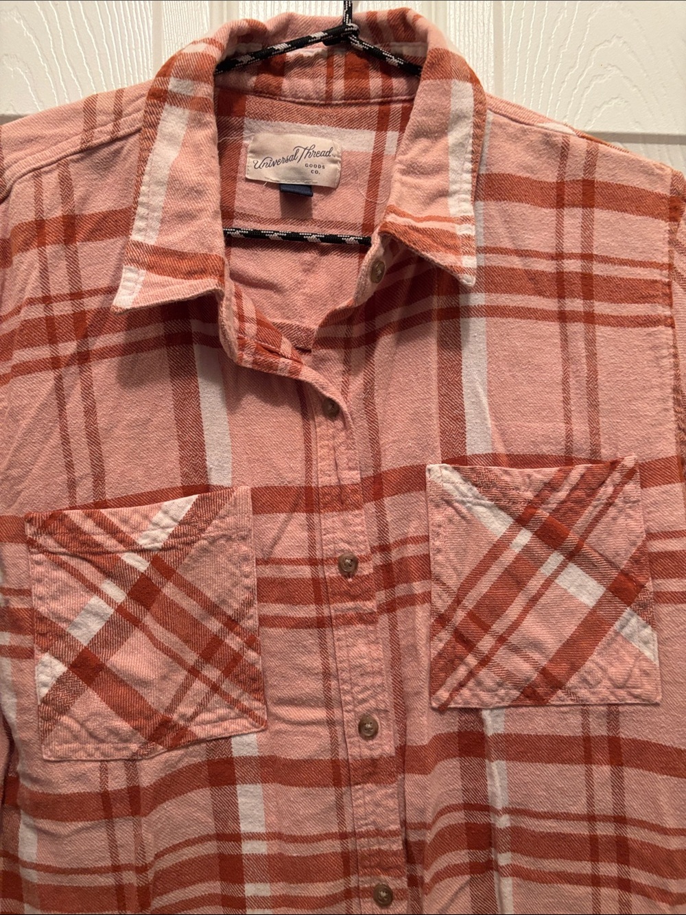Universal Thread Pink & Rust Plaid Shacket - Picture 3 of 3